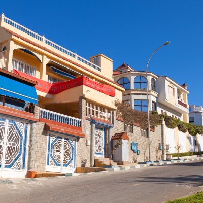 Living houses in new part of Tangier, Morocco